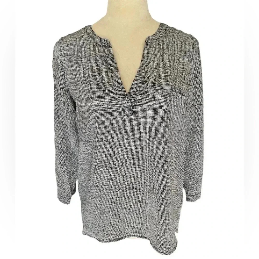 Joie Silk Blouse 3/4 Sleeves Black Women Top Size XS‎ Careerwear Workwear Casual